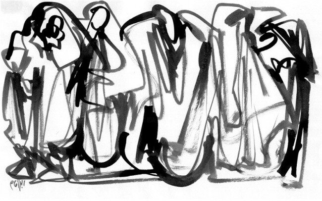 Dessin intitulée "expressions graphiq…" par Mohamed Barrak, Œuvre d'art originale