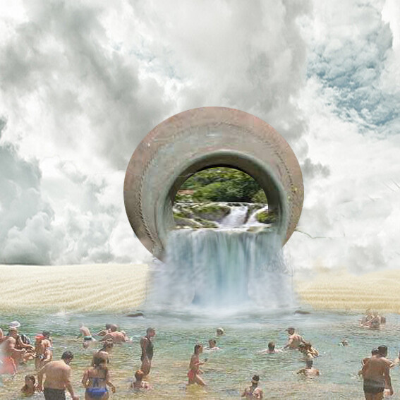 Digitale Kunst mit dem Titel "La cruche a eau" von Mohamed Berkane, Original-Kunstwerk, Fotomontage