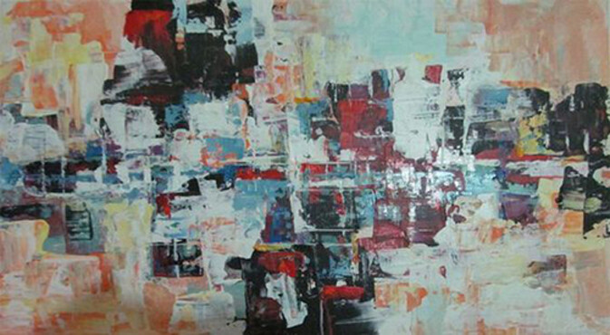 Malerei mit dem Titel "Influence 02" von Mohamed Berkane, Original-Kunstwerk, Öl