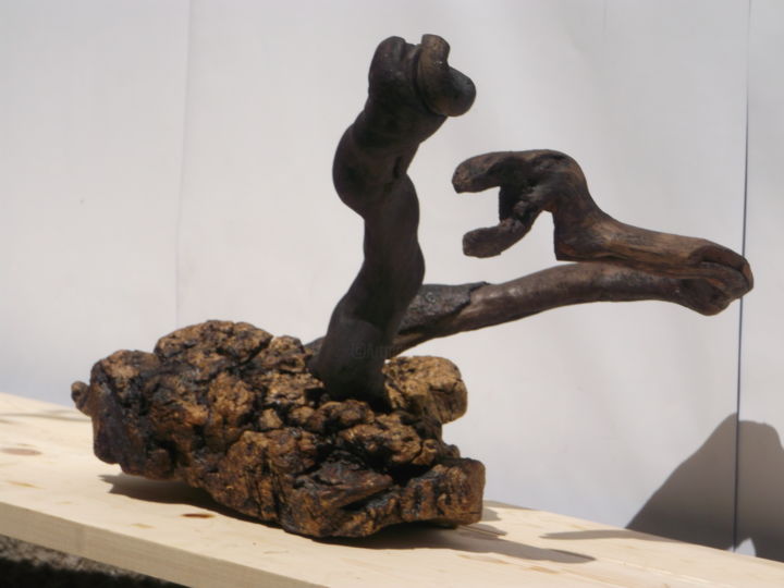 Escultura titulada "le-combat-des-serpe…" por Mohamed El-Yazid Mokrani, Obra de arte original