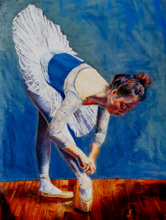 Ζωγραφική με τίτλο "Ballerina" από Mohamed Lazreg, Αυθεντικά έργα τέχνης, Παστέλ