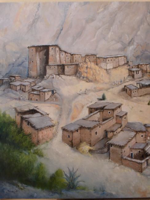 Peinture intitulée "paysage" par Mohamed Reda Jerraoui, Œuvre d'art originale