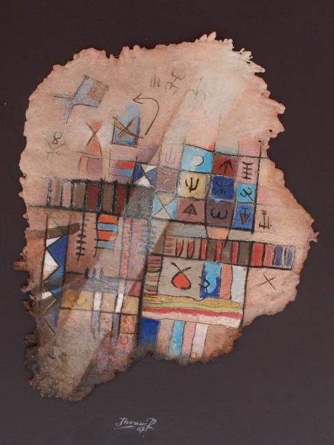 Malarstwo zatytułowany „signe amazigh” autorstwa Mohamed Reda Jerraoui, Oryginalna praca