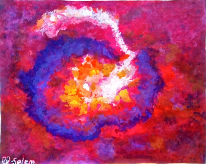 Painting titled "The birth of light" by Mohamed Salem, Original Artwork, Acrylic