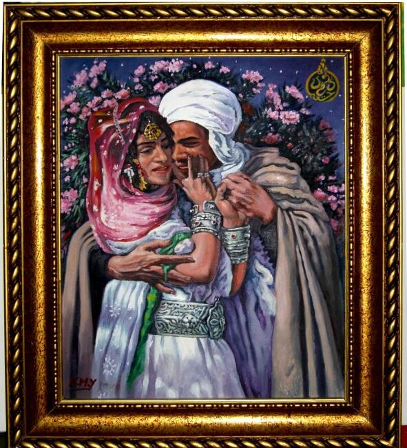 Painting titled "abdelghouram et nou…" by Mohamed Yazid Kaddouri, Original Artwork