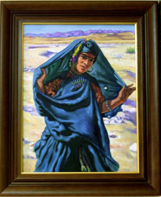 Painting titled "jeune fille de bous…" by Mohamed Yazid Kaddouri, Original Artwork