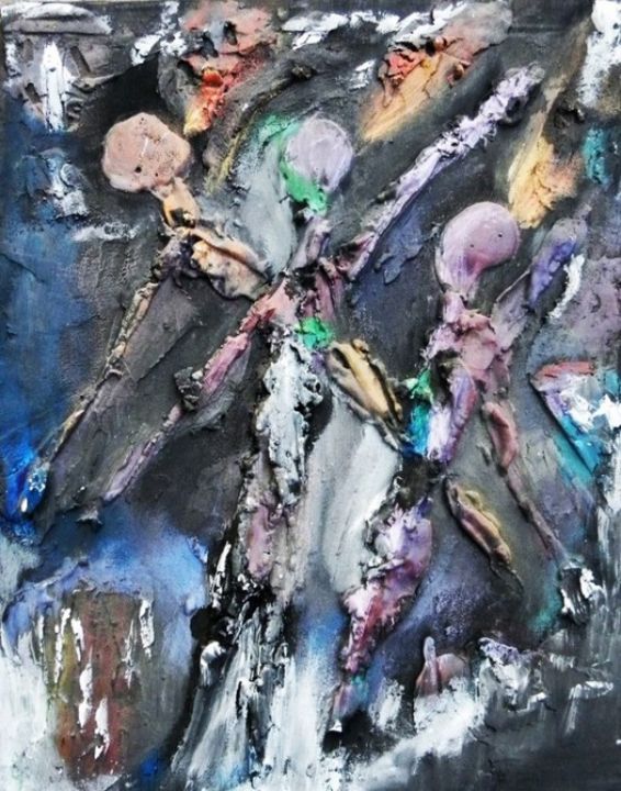 Peinture intitulée "cracheurs-du-feu.jpg" par Mohamed Chikhaoui, Œuvre d'art originale