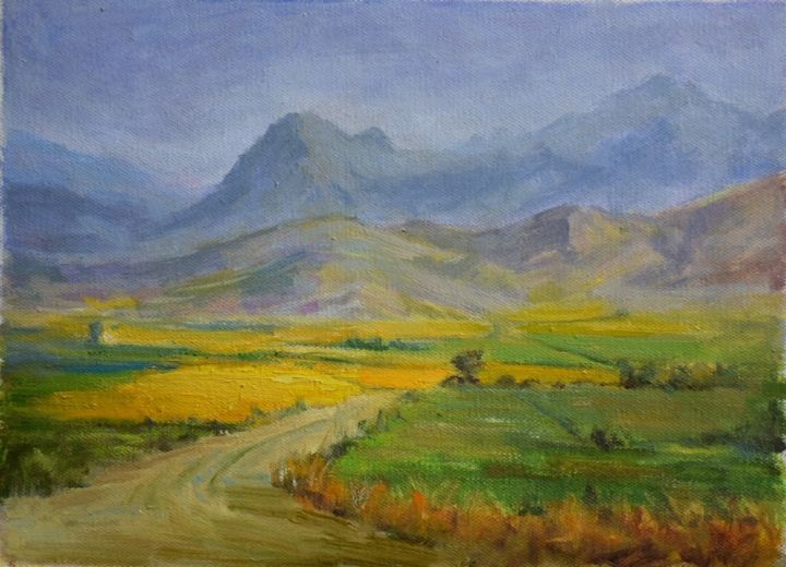 Painting titled "My Country Nature" by Sohrab Nakhkesh, Original Artwork