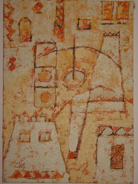 Peinture intitulée "composition 7" par Mohammed Benhamza, Œuvre d'art originale, Huile
