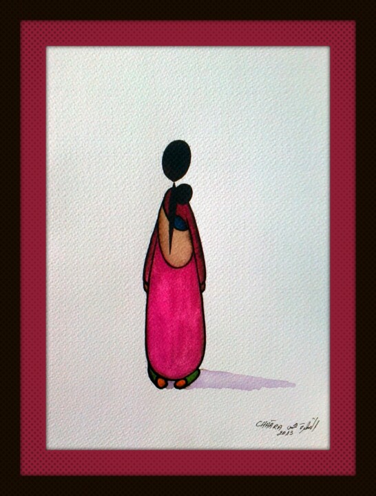 Painting titled "La Maman" by Mohammed Chaara, Original Artwork
