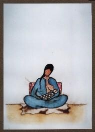 Peinture intitulée "la mère" par Mohammed Chaara, Œuvre d'art originale