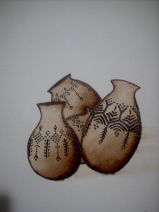 Painting titled "poterie" by Mohammed Chaara, Original Artwork