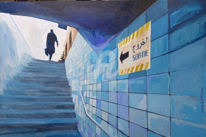 Peinture intitulée "Exit 1, Guidés ou l…" par Mohammed Mhmd Baba Bb, Œuvre d'art originale, Acrylique