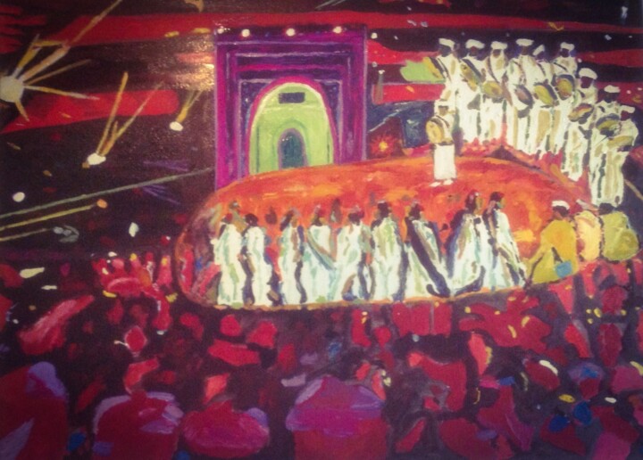 Painting titled "Ahidous" by Mohammed Rachid Iraqi, Original Artwork