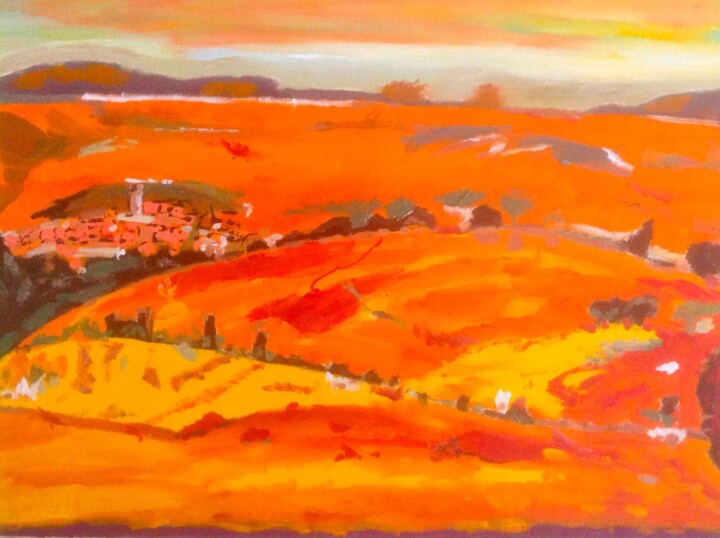 Painting titled "Paysage marocain" by Mohammed Rachid Iraqi, Original Artwork
