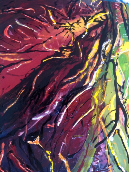Peinture intitulée "Branches automne-pr…" par Mohammed Rachid Iraqi, Œuvre d'art originale, Huile