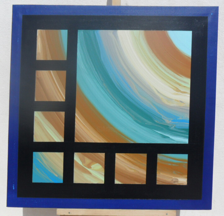 Painting titled "abstraction-geometr…" by Mohammed Rahmouni, Original Artwork, Oil