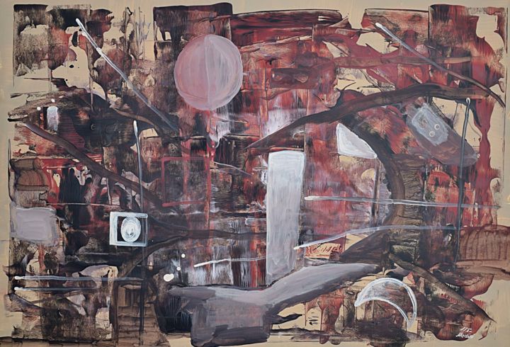 Painting titled "Nocturn" by Mohsen Modiri, Original Art, Acrylic