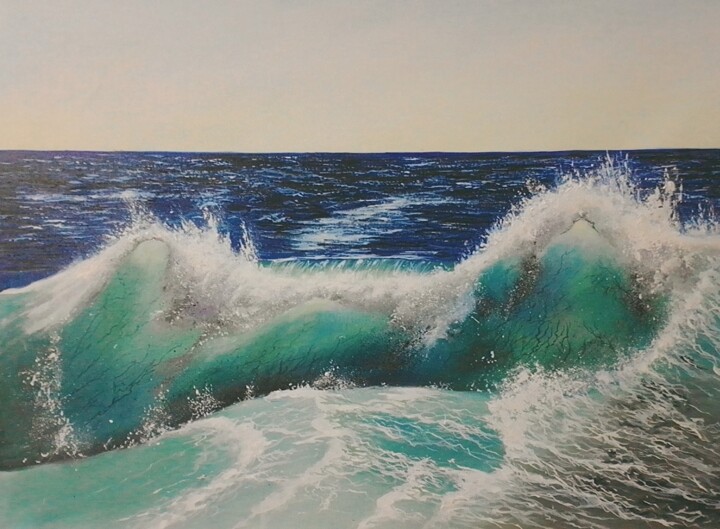Pintura titulada "Chilling wave" por Moin Uddin, Obra de arte original, Acrílico