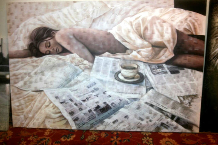 Peinture intitulée "A Sleeping Beautifu…" par Moksh Solanki, Œuvre d'art originale, Acrylique
