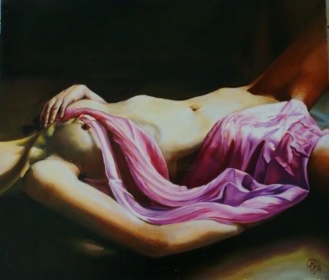 Peinture intitulée "nu sans provocation" par Yves Molac, Œuvre d'art originale