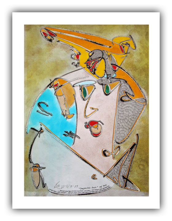 Painting titled "" Emperatriz Amia "" by Juan Carlos Norero Borguenson (JCNorero), Original Art, Ink