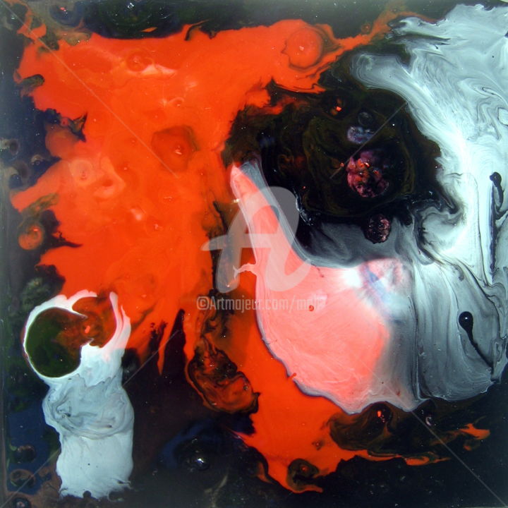 Peinture intitulée "Larve imaginaire" par Jean-Marie Moll, Œuvre d'art originale, Laque
