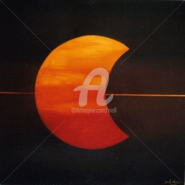 「Eclipse」というタイトルの絵画 Jean-Marie Mollによって, オリジナルのアートワーク, オイル