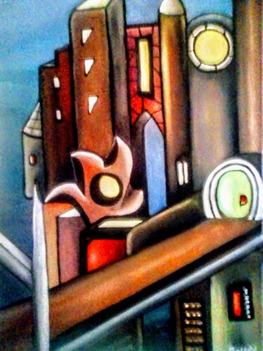 Painting titled "CRAYONS" by Sylvain Guillot (Molley), Original Artwork, Oil