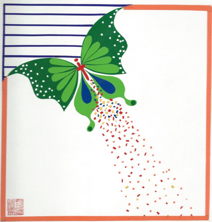 Design getiteld "The Butterfly" door Mollie Chau, Origineel Kunstwerk, Tabel kunst
