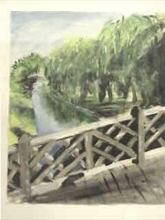 Dessin intitulée "The old bridge" par Slavica Petrovic-Geissler, Œuvre d'art originale