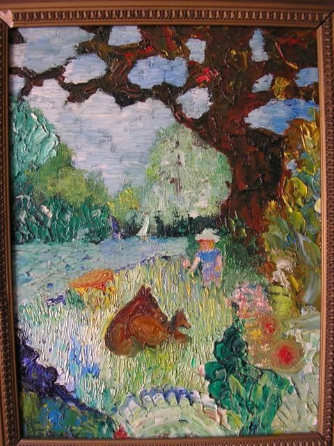 Painting titled "enfance" by Maurice Gaupin, Original Artwork, Oil