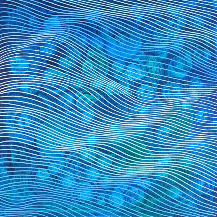 Painting titled "Brook Blue" by Momoko, Original Artwork, Acrylic
