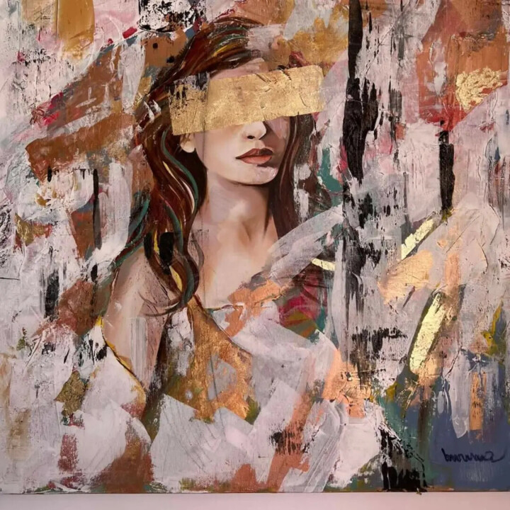 Painting titled "Blind love" by Mona Amara, Original Artwork, Acrylic
