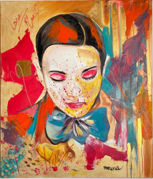 Pintura titulada "Love me" por Mona Amara, Obra de arte original, Acrílico Montado en Bastidor de camilla de madera