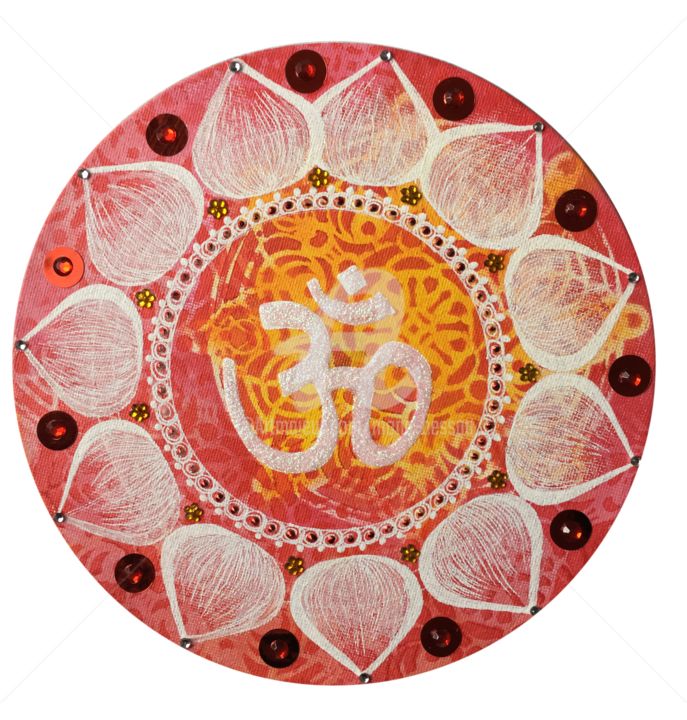 Painting titled "Om 11/108 - Mandala…" by Mona Bessaa, Original Artwork, Acrylic