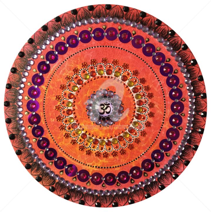 Pintura intitulada "Om 12/108 - Mandala…" por Mona Bessaa, Obras de arte originais, Acrílico