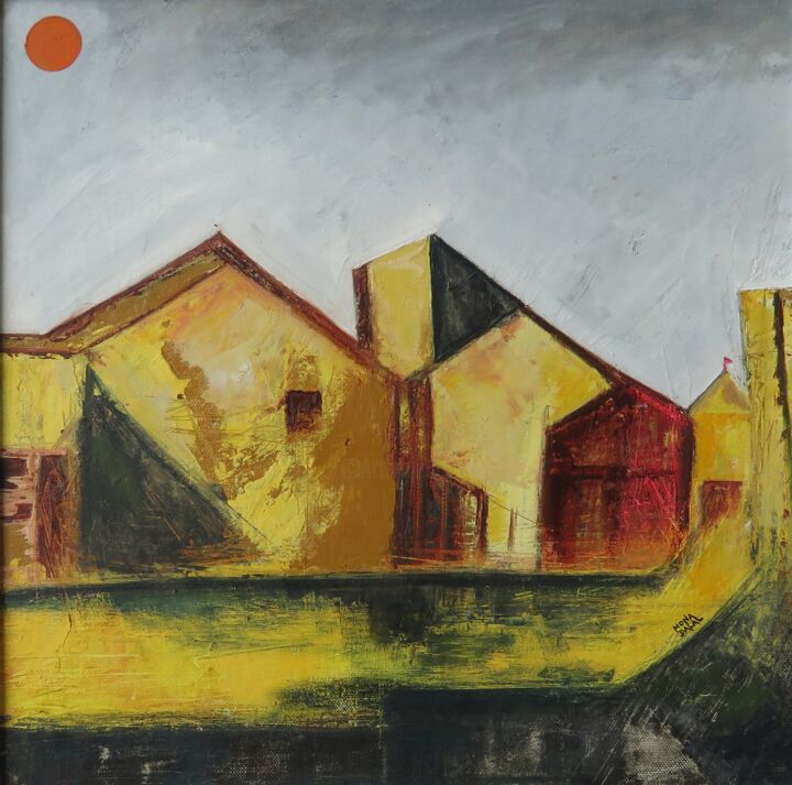 Pittura intitolato "Empty streets 5" da Mona Dalal, Opera d'arte originale, Acrilico