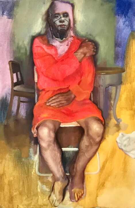 Painting titled "Die Gabe" by Mona Dia, Original Artwork, Oil
