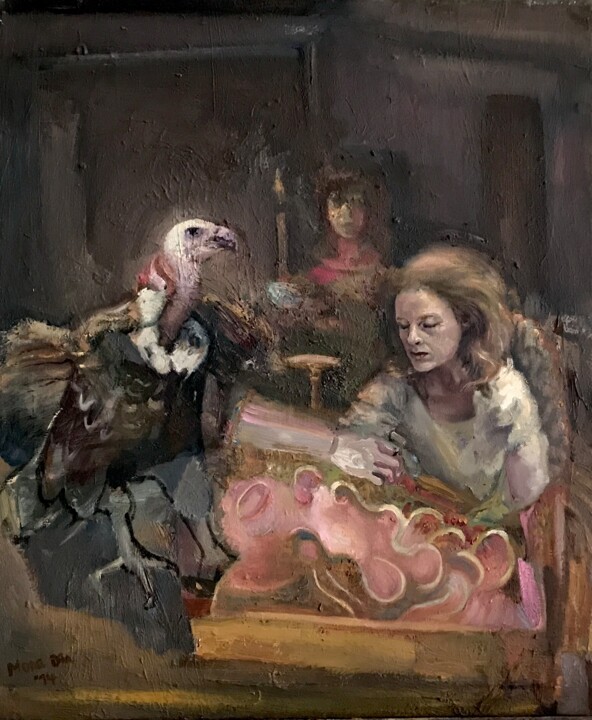 Malerei mit dem Titel "Ewige Nacht" von Mona Dia, Original-Kunstwerk, Öl