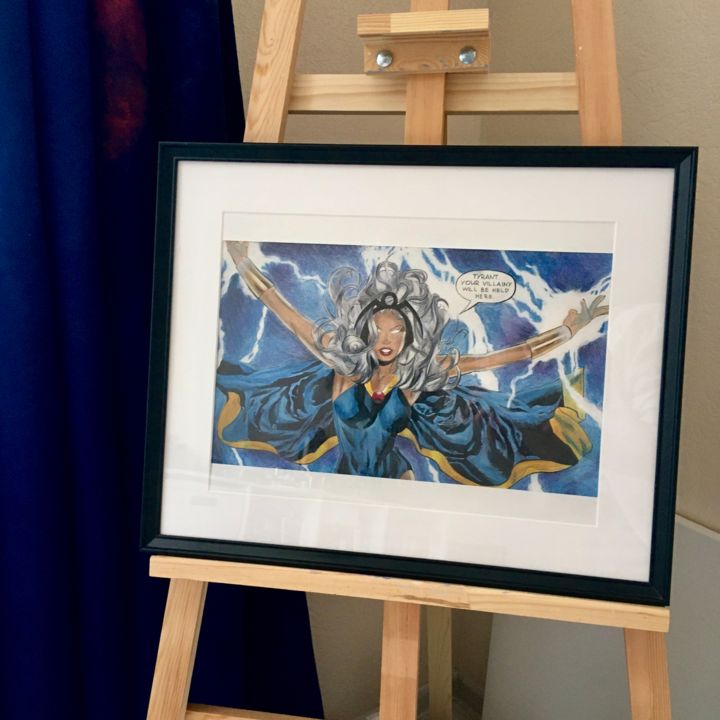 Картина под названием "X-Men / Storm 2" - Kristina Art Gallery, Подлинное произведение искусства, Цветные карандаши Установл…