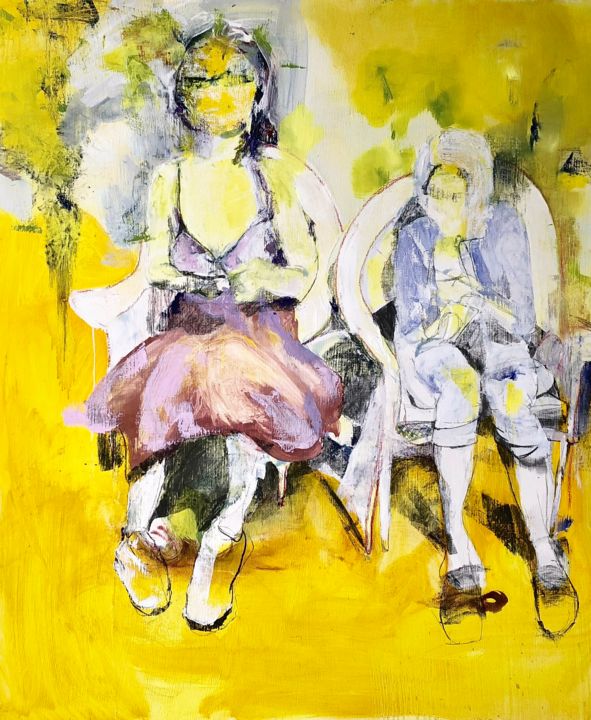 Painting titled "Together - Women (M…" by Mona Hoel, Original Art, Oil