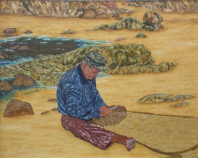 Pintura intitulada "Pescador" por Moncholc, Obras de arte originais, Óleo