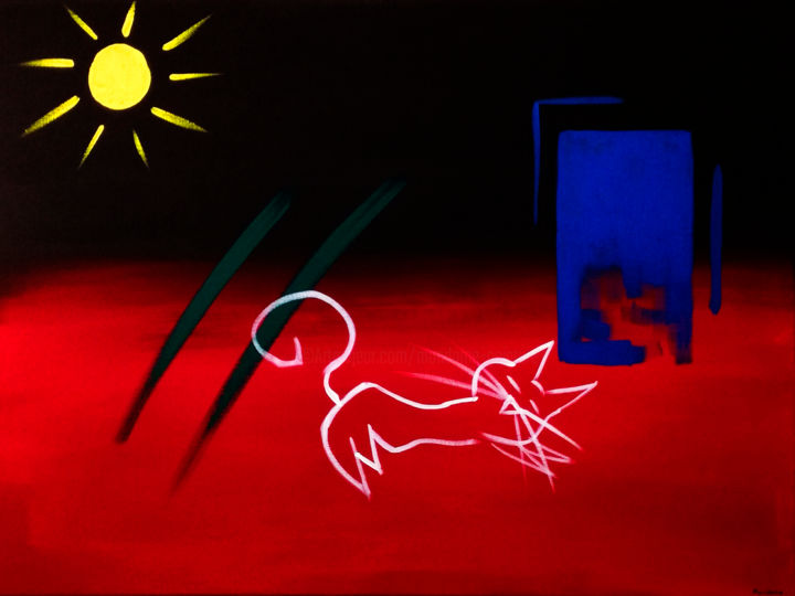Pittura intitolato "Nuit Solaire" da Mondame, Opera d'arte originale, Acrilico