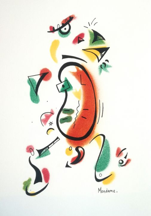 「O (monoboule)」というタイトルの絵画 Mondameによって, オリジナルのアートワーク, アクリル