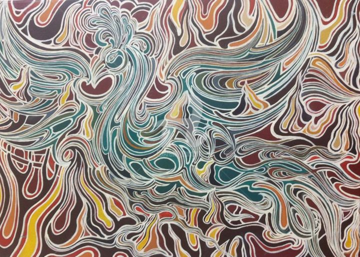 Pintura titulada "Phoenix" por Free-Time, Obra de arte original, Oleo