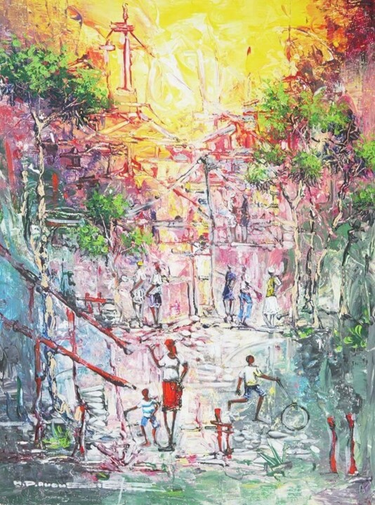 Peinture intitulée "Accompagné" par Mondy Pierre Auguste, Œuvre d'art originale, Acrylique Monté sur Châssis