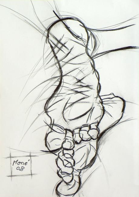Drawing titled "Pieds 1" by Mone Popp, Original Artwork, Other