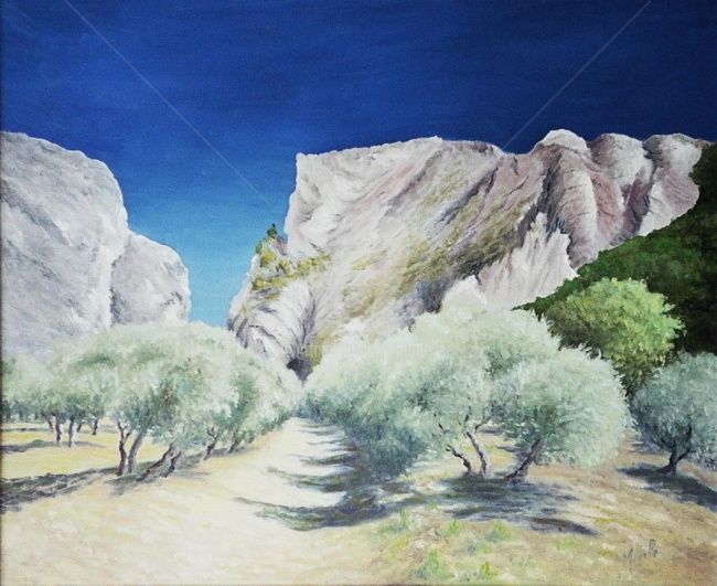 Painting titled "LES GORGES  DU  REG…" by Monelle, Original Artwork, Oil