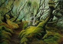 Peinture intitulée "La  forêt primaire." par Monelle, Œuvre d'art originale, Huile